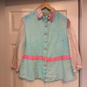 Vintage Taylor G. - Aqua and Pink Shirt XL